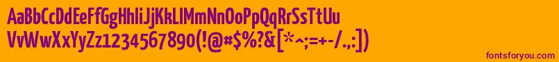 Yanonekaffeesatz Font – Purple Fonts on Orange Background