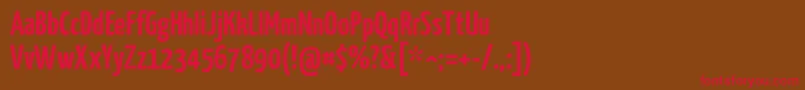 Yanonekaffeesatz Font – Red Fonts on Brown Background