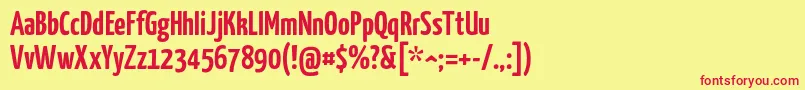 Yanonekaffeesatz Font – Red Fonts on Yellow Background
