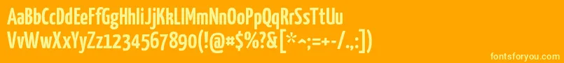 フォントYanonekaffeesatz – オレンジの背景に黄色の文字