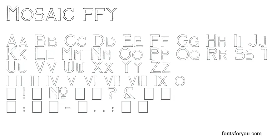 Mosaic ffy Font – alphabet, numbers, special characters