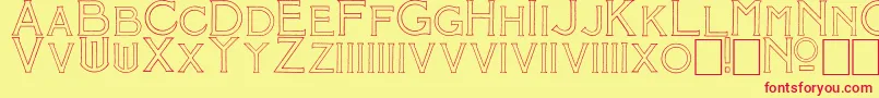 フォントMosaic ffy – 赤い文字の黄色い背景