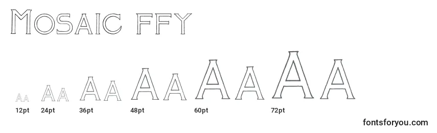 Размеры шрифта Mosaic ffy