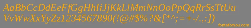 Подробнее о шрифте TinosItalic Шрифт TinosItalic – оранжевые шрифты на сером фоне
