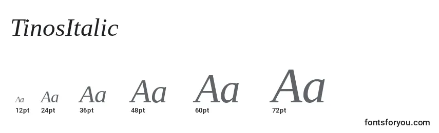 TinosItalic Font Sizes