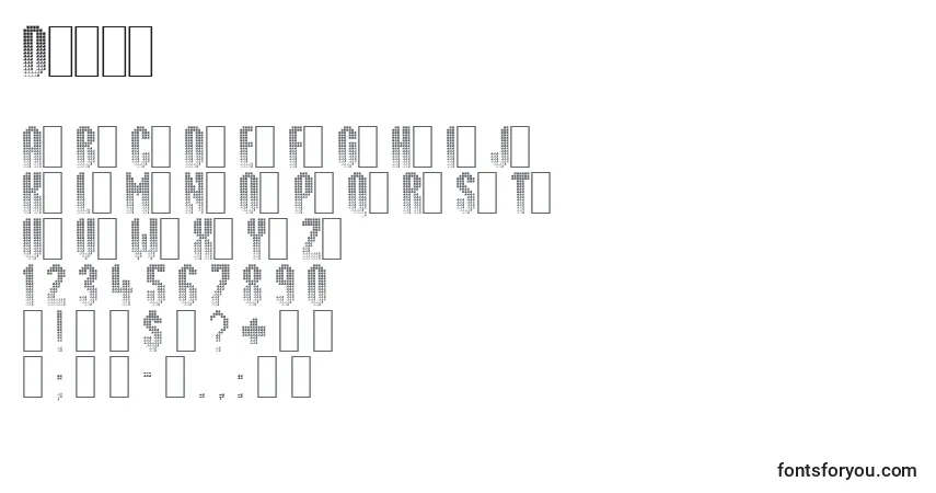 Шрифт Delus – алфавит, цифры, специальные символы