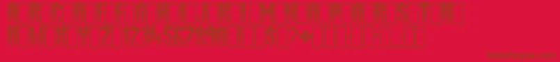 Delus Font – Brown Fonts on Red Background