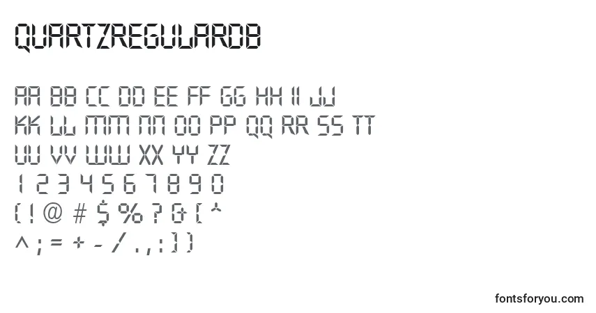 A fonte QuartzRegularDb – alfabeto, números, caracteres especiais