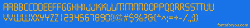 QuartzRegularDb Font – Orange Fonts on Blue Background