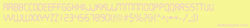 QuartzRegularDb Font – Pink Fonts on Yellow Background