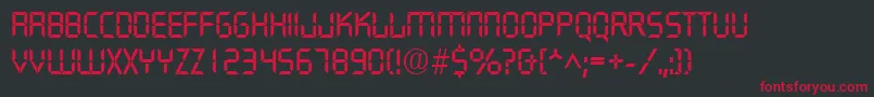 QuartzRegularDb Font – Red Fonts on Black Background