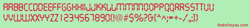 QuartzRegularDb Font – Red Fonts on Green Background