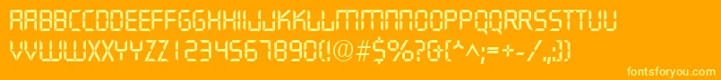 Czcionka QuartzRegularDb – żółte czcionki na pomarańczowym tle