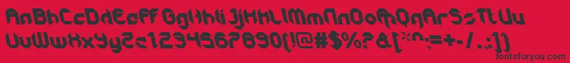 GetaroboclosedItalicalt Font – Black Fonts on Red Background