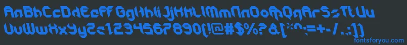 GetaroboclosedItalicalt Font – Blue Fonts on Black Background
