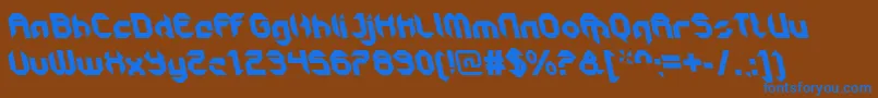 GetaroboclosedItalicalt Font – Blue Fonts on Brown Background