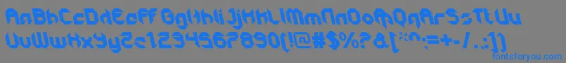 GetaroboclosedItalicalt-fontti – siniset fontit harmaalla taustalla