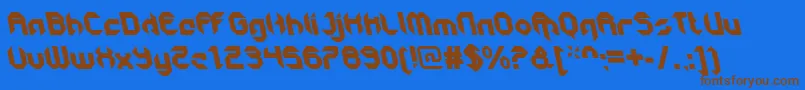 GetaroboclosedItalicalt Font – Brown Fonts on Blue Background