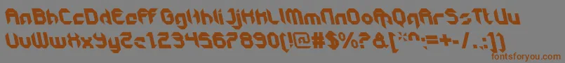 GetaroboclosedItalicalt-Schriftart – Braune Schriften auf grauem Hintergrund