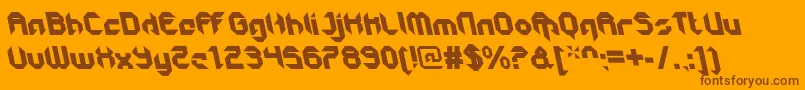GetaroboclosedItalicalt-Schriftart – Braune Schriften auf orangefarbenem Hintergrund