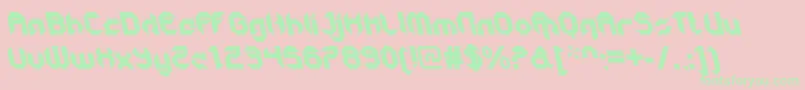 GetaroboclosedItalicalt Font – Green Fonts on Pink Background
