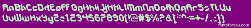 GetaroboclosedItalicalt Font – Green Fonts on Purple Background