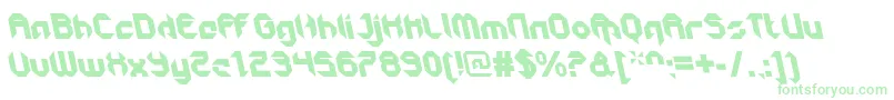 フォントGetaroboclosedItalicalt – 白い背景に緑のフォント