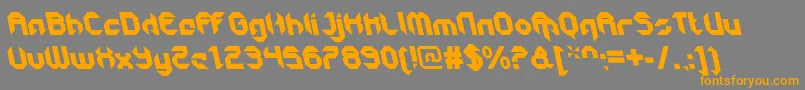 フォントGetaroboclosedItalicalt – オレンジの文字は灰色の背景にあります。
