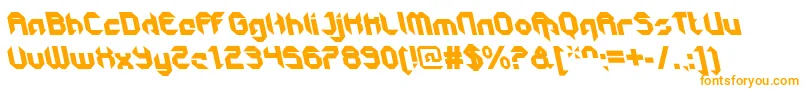 GetaroboclosedItalicalt-Schriftart – Orangefarbene Schriften auf weißem Hintergrund