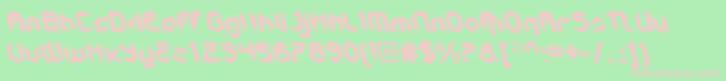 フォントGetaroboclosedItalicalt – 緑の背景にピンクのフォント