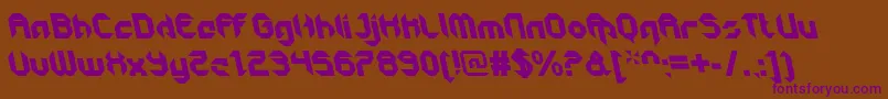 GetaroboclosedItalicalt Font – Purple Fonts on Brown Background