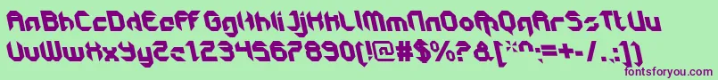 Шрифт GetaroboclosedItalicalt – фиолетовые шрифты на зелёном фоне