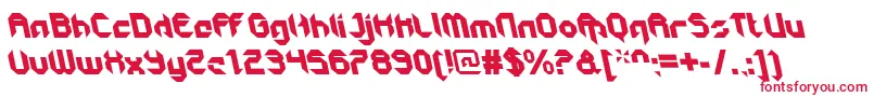 GetaroboclosedItalicalt Font – Red Fonts on White Background
