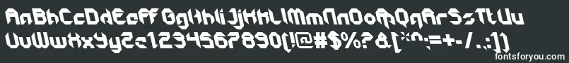 Шрифт GetaroboclosedItalicalt – белые шрифты на чёрном фоне