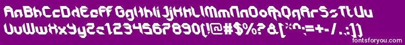GetaroboclosedItalicalt-fontti – valkoiset fontit violetilla taustalla
