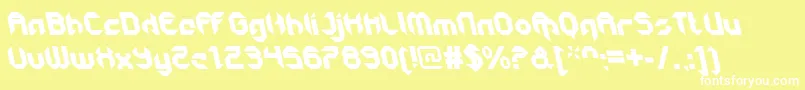 Шрифт GetaroboclosedItalicalt – белые шрифты на жёлтом фоне