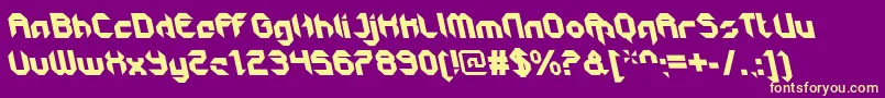 GetaroboclosedItalicalt-Schriftart – Gelbe Schriften auf violettem Hintergrund
