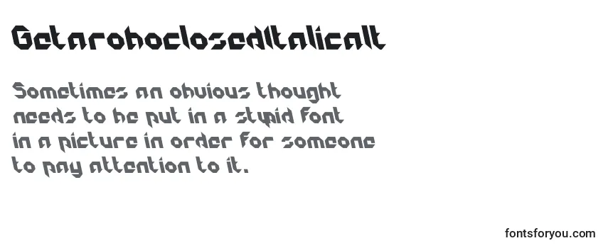 GetaroboclosedItalicalt Font