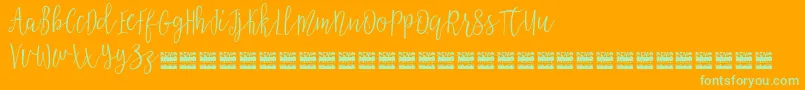 AziyaDemo Font – Green Fonts on Orange Background