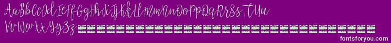 AziyaDemo Font – Green Fonts on Purple Background