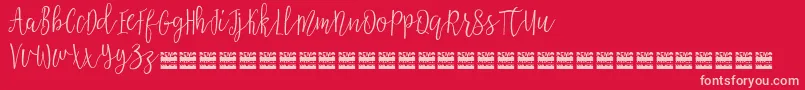 AziyaDemo Font – Pink Fonts on Red Background