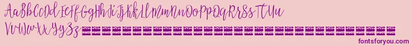 AziyaDemo Font – Purple Fonts on Pink Background