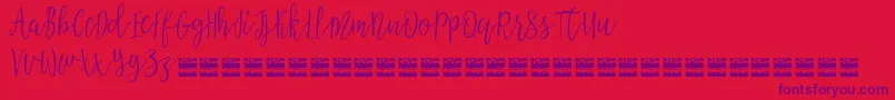 AziyaDemo Font – Purple Fonts on Red Background
