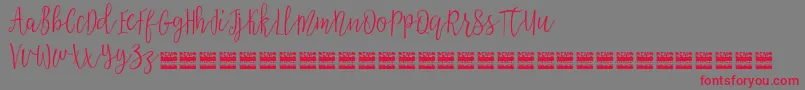 AziyaDemo Font – Red Fonts on Gray Background