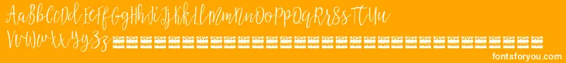 AziyaDemo-Schriftart – Weiße Schriften auf orangefarbenem Hintergrund