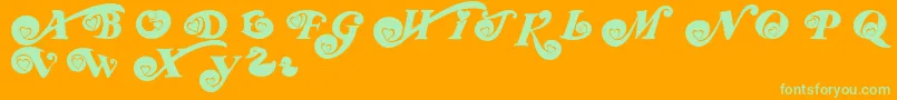 Rdhoney Font – Green Fonts on Orange Background