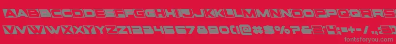 Voxboxleft-Schriftart – Graue Schriften auf rotem Hintergrund