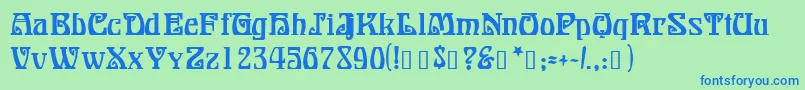 BonapartModern Font – Blue Fonts on Green Background