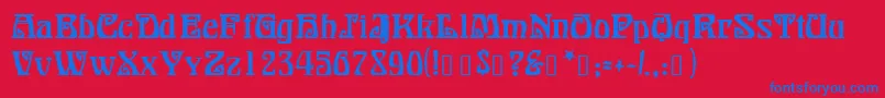 BonapartModern Font – Blue Fonts on Red Background