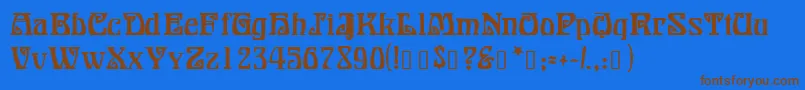 BonapartModern Font – Brown Fonts on Blue Background